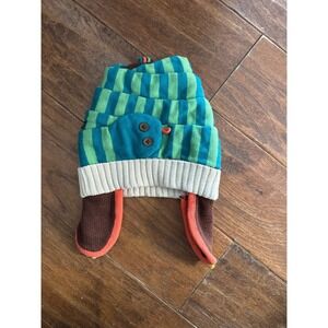 Lia Molly Kids One Size Striped Hissing snake Knit Hat with Ear‎ Flaps Green